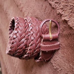 Split cowhide braided belt